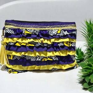 Handmade Ruffle zipper clutch bag